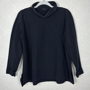 COS Turtleneck Black Mock Neck Boxy Medium Sweater Sweatshirt 100% Cotton